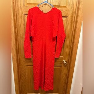 Victoria Beckham Dolman Midi Dress Size 12 Red
